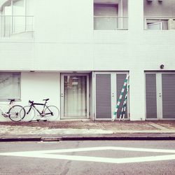 Closed door of building
