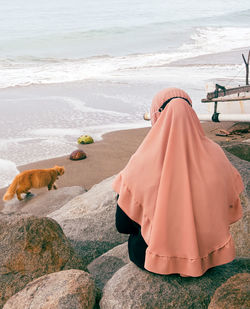 Cat on beach