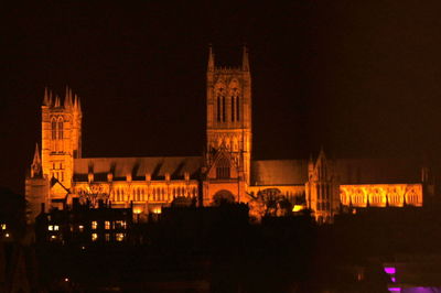 City lit up at night