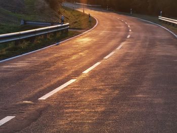 Empty road in city