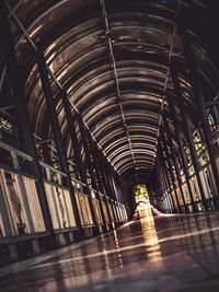 Interior of illuminated tunnel