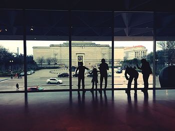 Group of people on window