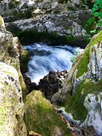 Stream flowing through rocks