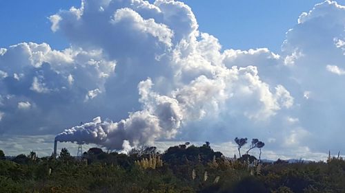 Scenic view of landscape against cloudy sky