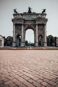 Arco della pace against clear sky in city