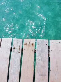 High angle view of swimming pool by sea