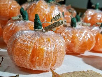 Close-up of pumpkin for sale in market