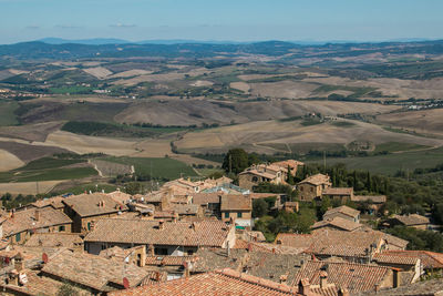 High angle view of townscape