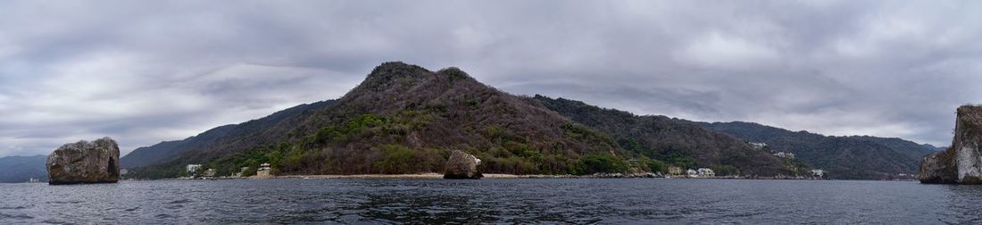 Panoramic landscape views of and around puerto vallarta mexico mountains, city and tropical jungles.