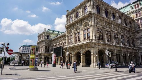 Group of people in front of building