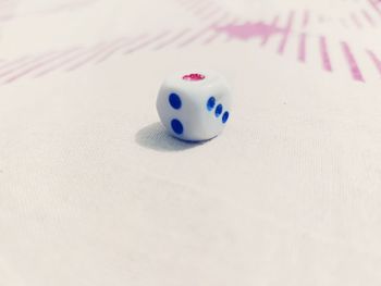 Close-up of dice on table