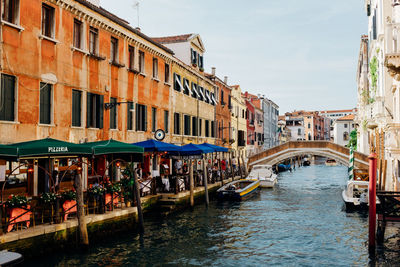 View of canal along buildings