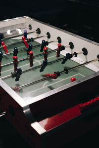 High angle view of chess board