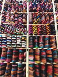 Full frame shot of multi colored candies for sale in market