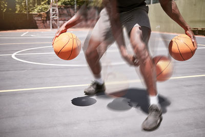 Man playing basketball