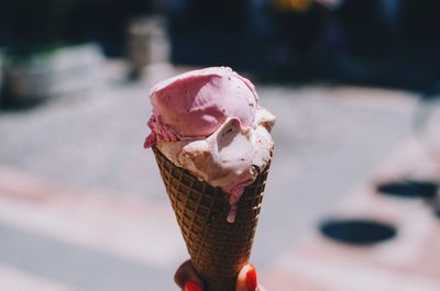Close-up of ice cream cone