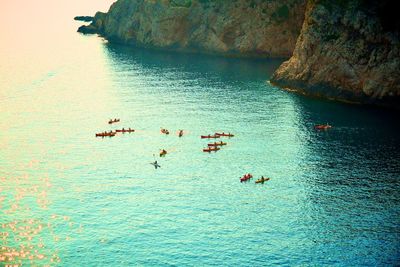 Rock formations in sea