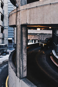 Parking garage in city