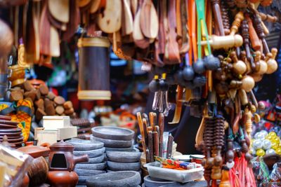 Close-up of market stall for sale