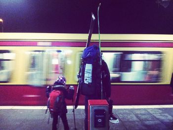 Train at railroad station platform