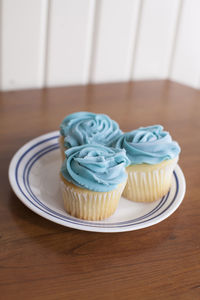 Close-up of cupcakes on table