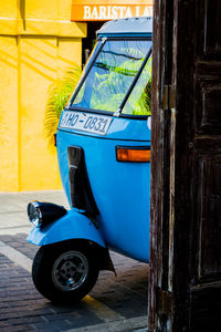 Vintage car on street