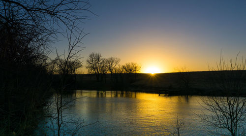 Sunset over lake