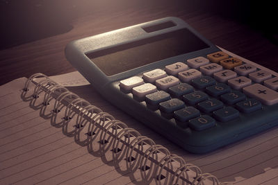 High angle view of laptop on table