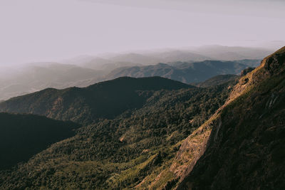 Scenic view of mountains against clear sky