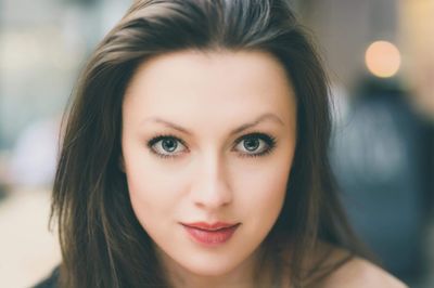 Close-up portrait of young woman