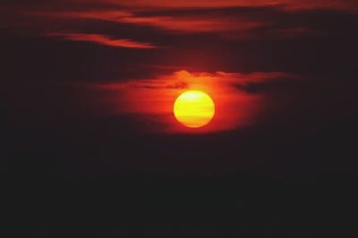 Scenic view of dramatic sky at sunset