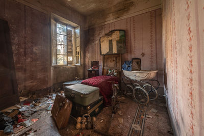 Interior of abandoned building