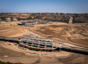 High angle view of construction site