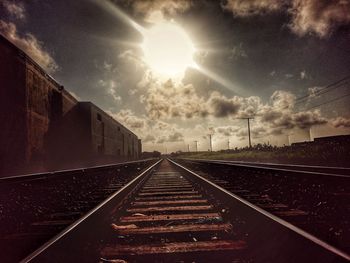 Railroad tracks against sky