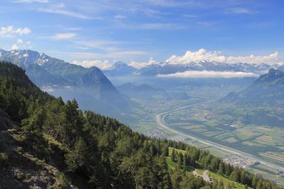 High angle view of scenic landscape