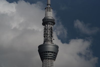 Low angle view of tower against sky