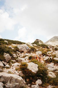 Scenic view of rocky mountains against sky