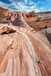 Scenic view of rock formations against sky