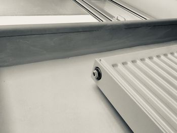 High angle view of car window on wall