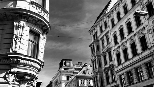 Low angle view of buildings against sky