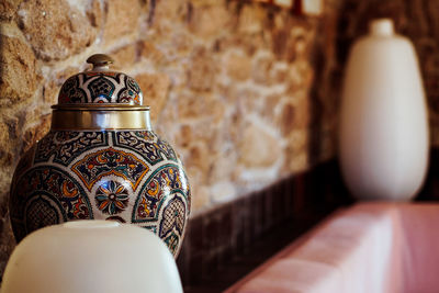 Close up of electric lamp