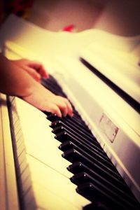 Close-up of cropped piano