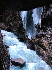 Scenic view of waterfall