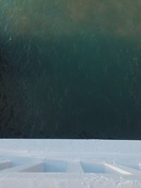 Close-up of snow on shore