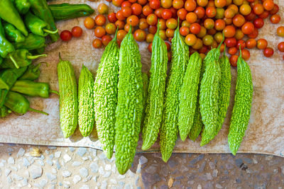 High angle view of vegetables