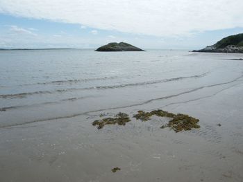 Scenic view of beach against sky