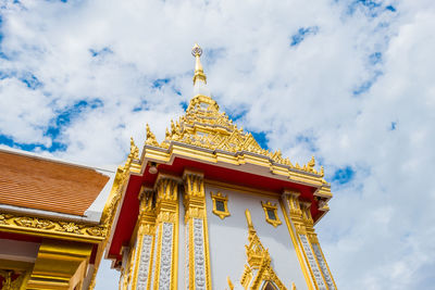 Low angle view of traditional building against sky