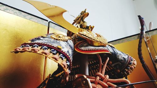 Low angle view of carousel in amusement park