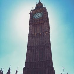 Low angle view of tower against clear sky