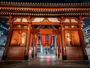 Interior of illuminated building